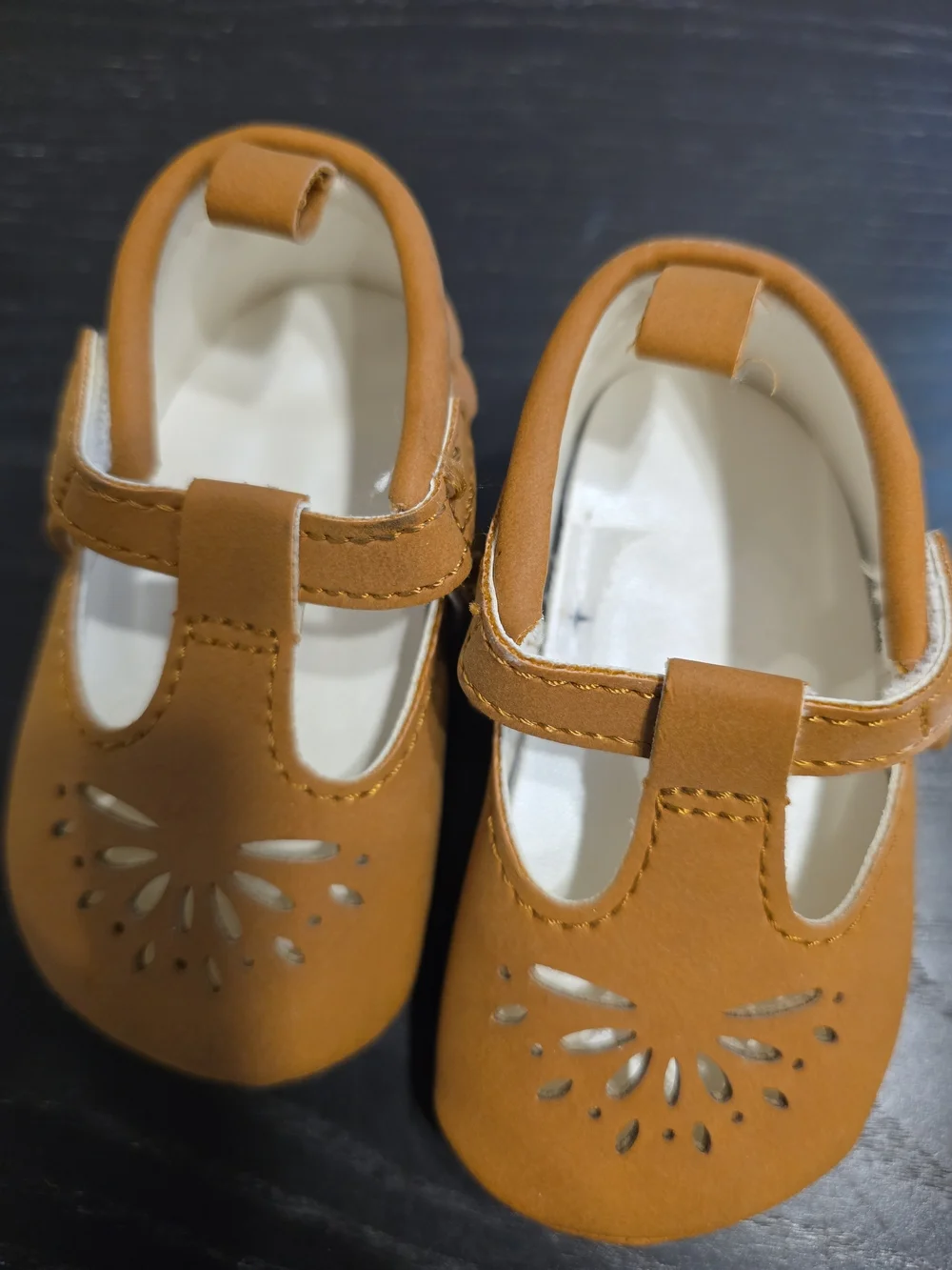 Classic T-Strap Kids Shoes in Tan